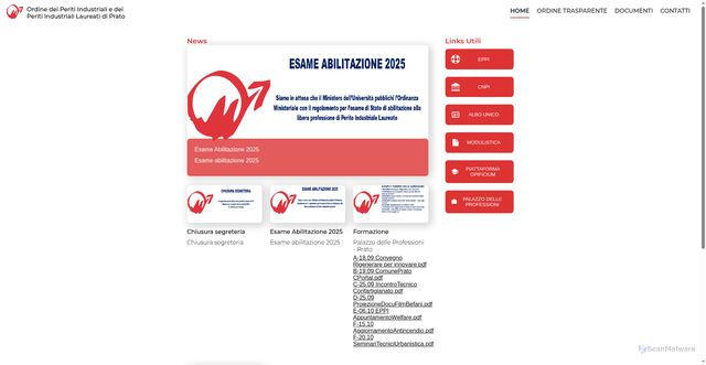 Security scan screenshot of https://www.peritiprato.it/