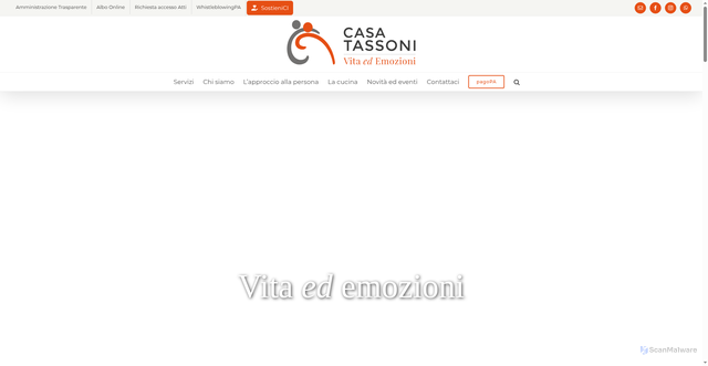 Security scan screenshot of https://www.casatassoni.it