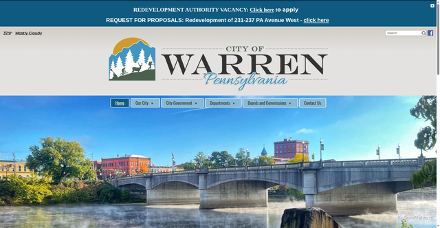 Security scan screenshot of https://www.cityofwarrenpa.gov/