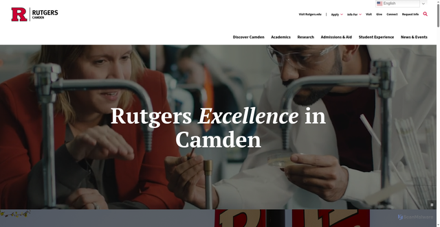 Security scan screenshot of https://camden.rutgers.edu