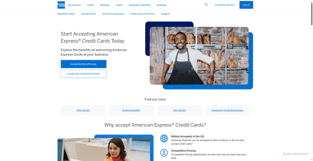 Security scan screenshot of https://m.amex