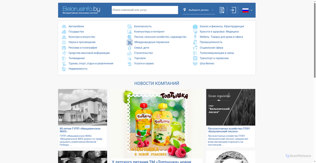 Security scan screenshot of https://www.belarusinfo.by