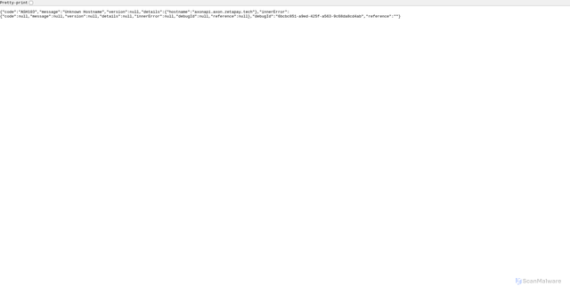 Security scan screenshot of https://axonapi.axon.zetapay.tech