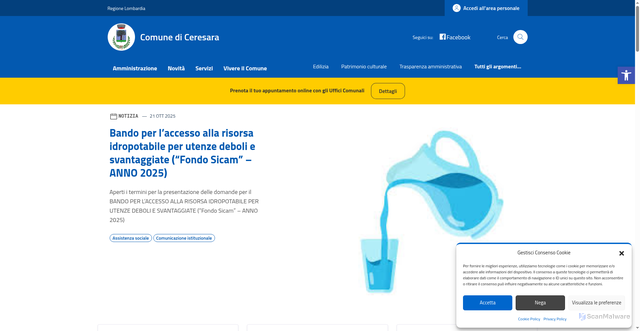 Security scan screenshot of https://comune.ceresara.mn.it/