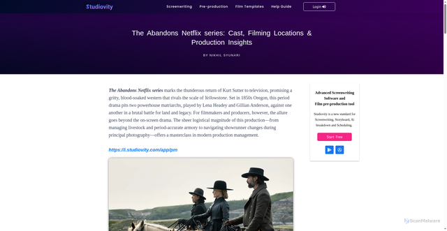Security scan screenshot of https://blog.studiovity.com/the-abandons-netflix-series/