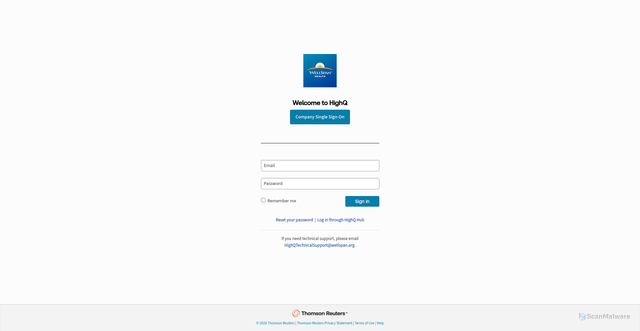 Security scan screenshot of https://legal.wellspan.highq.com