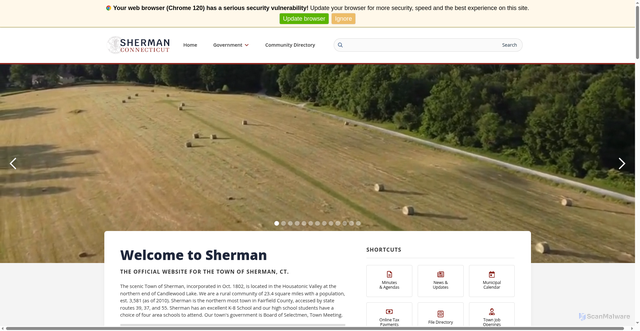 Security scan screenshot of https://www.shermanct.gov/