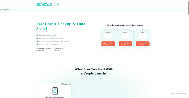 Security scan screenshot of https://searqle.io/