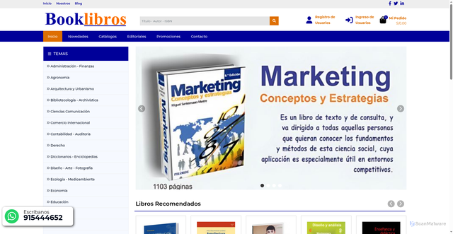 Security scan screenshot of https://www.booklibros.com