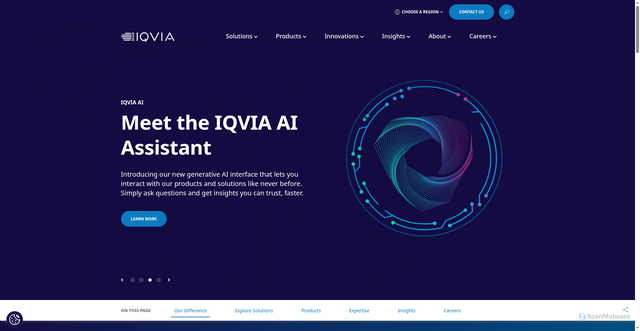 Security scan screenshot of https://iqvia.com