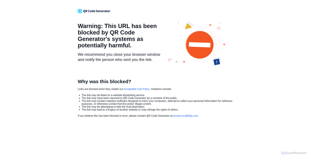 Security scan screenshot of https://qrco.de/bgOadl