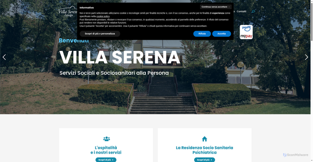 Security scan screenshot of https://www.villaserenalonigo.it/