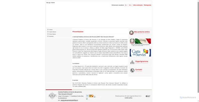 Security scan screenshot of https://www.dongiovannisilvestri.it/