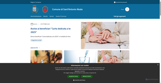 Security scan screenshot of https://www.comune.santantonioabate.na.it/it