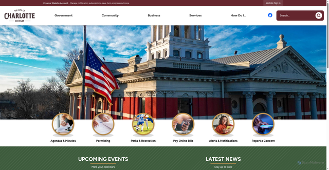 Security scan screenshot of https://www.charlottemi.gov/