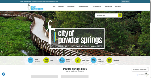 Security scan screenshot of https://powderspringsga.gov/