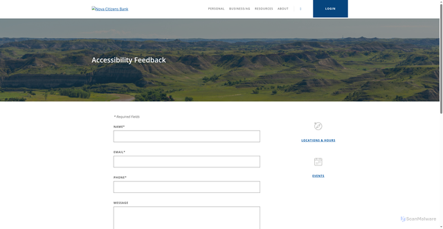 Security scan screenshot of https://nationalinterestbnk.com/accessibility-feedback.html