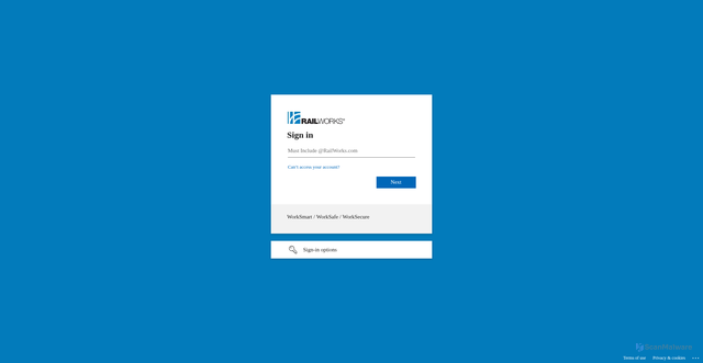 Security scan screenshot of https://railworks0.sharepoint.com