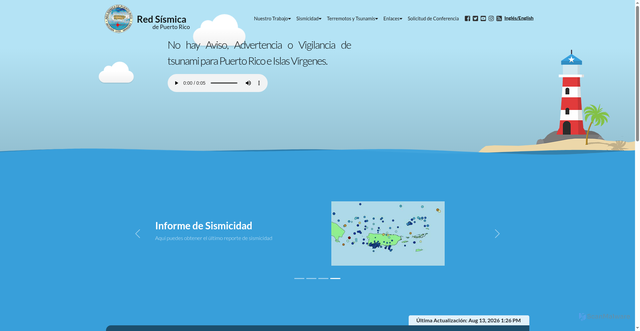 Security scan screenshot of https://redsismica.uprm.edu/