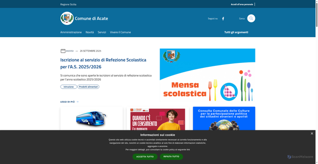 Security scan screenshot of https://www.comune.acate.rg.it/it