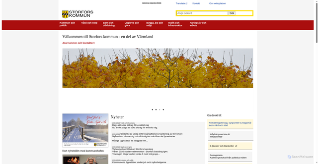 Security scan screenshot of https://www.storfors.se/