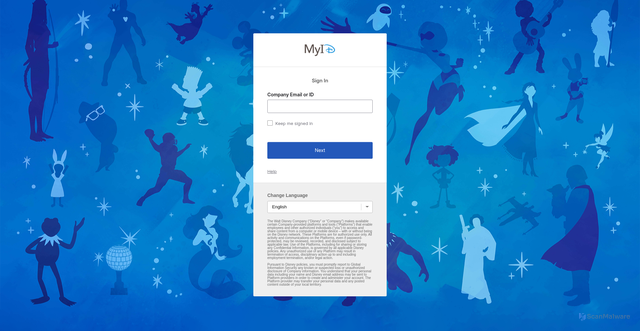 Security scan screenshot of https://disney.service-now.com