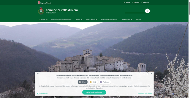 Security scan screenshot of https://comune.vallodinera.pg.it/