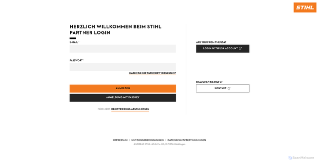 Security scan screenshot of https://b2b.stihl.com