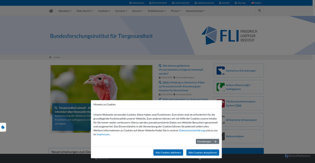Security scan screenshot of http://www.fli.bund.de