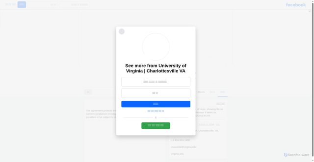 Security scan screenshot of https://ps-af.facebook.com/UniversityofVirginia