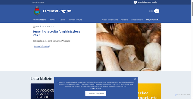 Security scan screenshot of https://www.comune.valgoglio.bg.it/