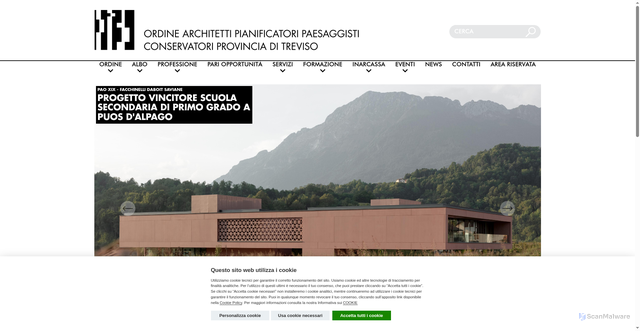 Security scan screenshot of https://www.ordinearchitettitreviso.it