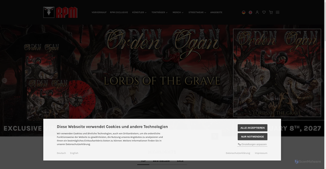 Security scan screenshot of https://shopeu.reigningphoenixmusic.com