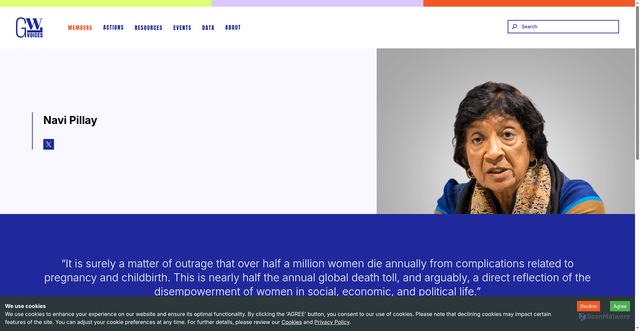 Security scan screenshot of https://www.gwlvoices.org/members/navi-pillay