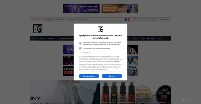 Security scan screenshot of https://www.igeekphone.com