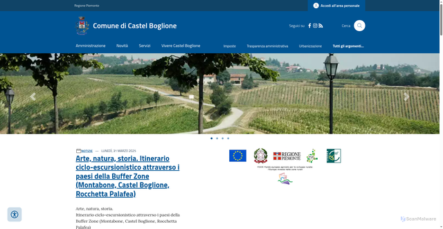 Security scan screenshot of https://www.comune.castelboglione.at.it/