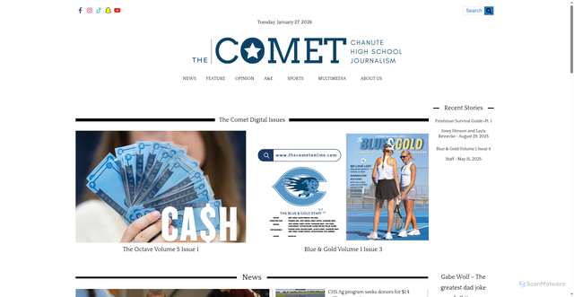 Security scan screenshot of https://www.thecometonline.com/
