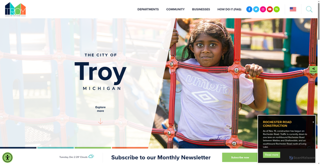 Security scan screenshot of https://troymi.gov/