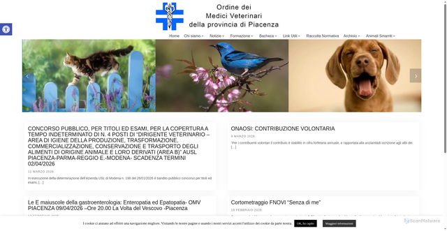 Security scan screenshot of https://www.ordineveterinaripiacenza.it/