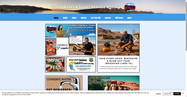 Security scan screenshot of https://www.grandwatersewerut.gov/