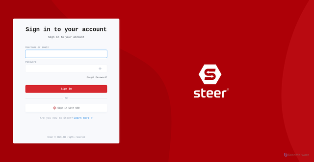 Security scan screenshot of https://app.steercrm.com