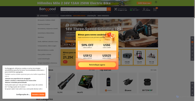 Security scan screenshot of https://br.banggood.com