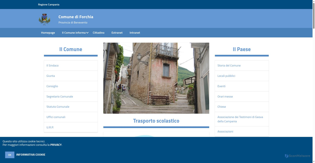 Security scan screenshot of https://www.comune.forchia.bn.it/hh/index.php