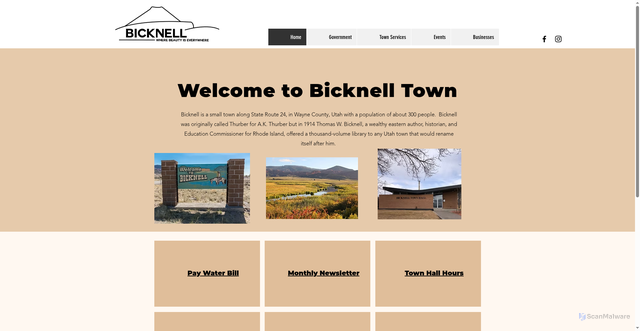 Security scan screenshot of https://www.bicknellutah.gov/