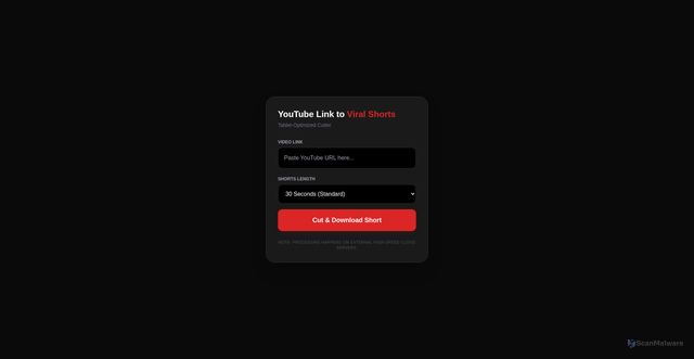 Security scan screenshot of https://youtubetoviralshorts-m9e00y4kg3.edgeone.app/