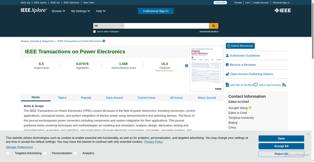 Security scan screenshot of https://ieeexplore.ieee.org/xpl/RecentIssue.jsp?punumber=63