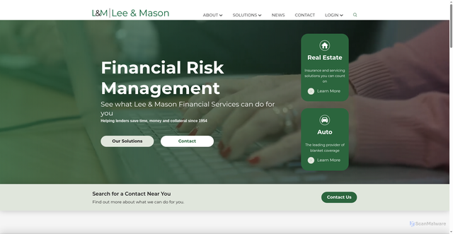 Security scan screenshot of https://leeandmason.com
