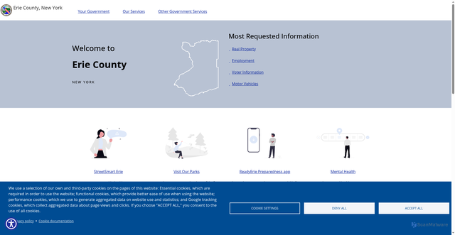 Security scan screenshot of https://www4.erie.gov/