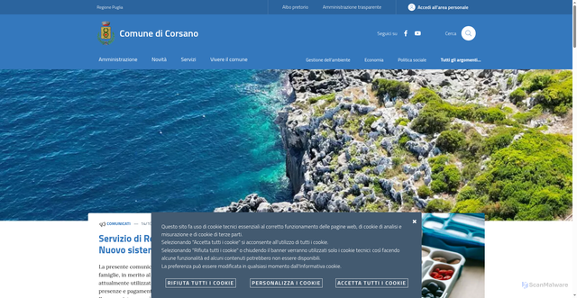 Security scan screenshot of https://www.comune.corsano.le.it/
