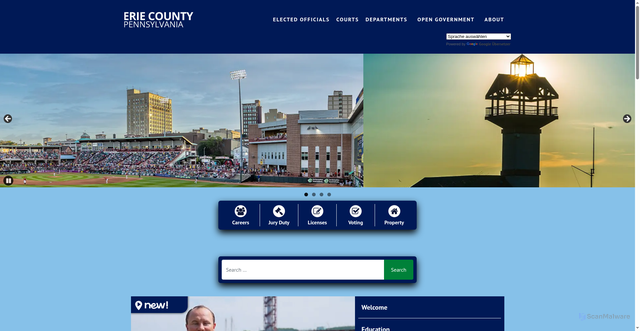 Security scan screenshot of https://eriecountypa.gov/